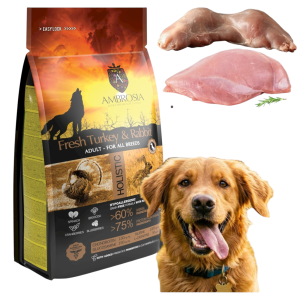 AMBROSIA Sensitive Turkey Rabbit 12kg Bezzbożowa Karma dla Wrażliwych Psów Indyk z Królikiem 12kg