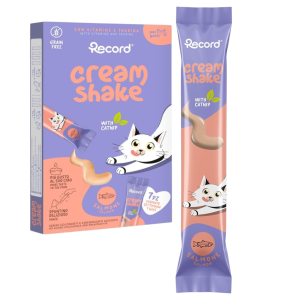 Przysmak Dla kota Record Cream Shake Salmon Catnip 7x12g Kremowy Sos Łosoś