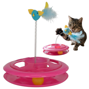 Zabawka dla Kota Kerbl Speedy Wheel 26cm Różowy Cichy Bezpieczny