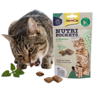 GimCat Nutri Pockets INSECT Przysmak Smaczek Przekąska dla Kota Poduszeczki z Nadzieniem Owady + Kocimiętka 60g