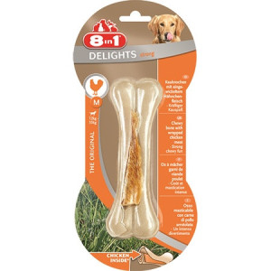 8in1 Delights Strong Bone M - kość prasowana z kurczakiem 1 szt.