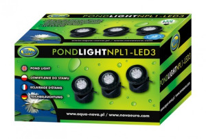 AQUA NOVA Wodoodporna lampa LED 3x 1,6W, 12V szkiełka kolorowe