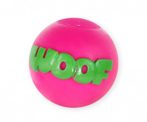 PET NOVA Piłka różowa z napisem WOOF 8cm - różowa