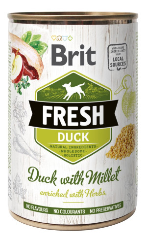 BRIT FRESH Duck & Millet - Kaczka i proso 6x 400g