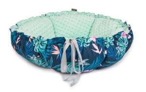 LAUREN DESIGN Legowisko DAISY - tropic / miętowe minky 65cm