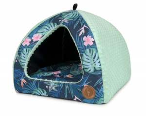 LAUREN DESIGN Budka BELLA - tropic + minky mięta (pikowana) 40 x 40 cm