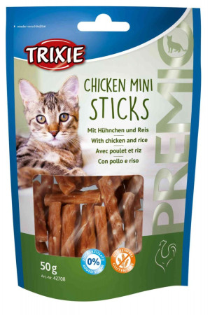 TRIXIE Premio Mini Sticks Kurczak / Ryż - przysmaki dla kota 50g