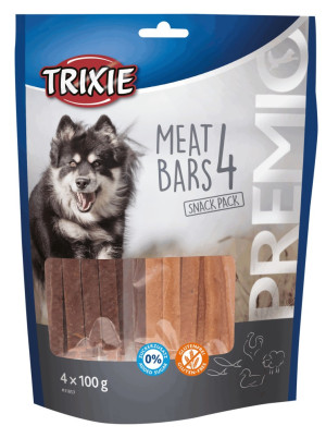 TRIXIE Przysmaki PREMIO 4 Meat Bars (kurczak, kaczka, jagnięcina, łosoś) 4× 100g