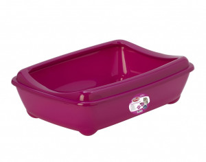 PET NOVA Cat Life Kitty Tray - Kuweta otwarta z ramką - różowa M
