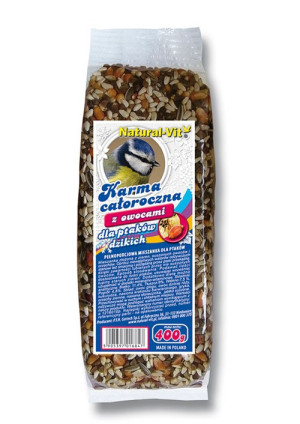 NATURAL-VIT Karma całoroczna dla dzikich ptaków z owocami 400g