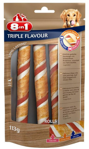 8in1 Przysmak Triple Flavour Rolls - 3 rolki (113g)