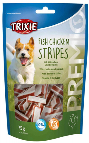 TRIXIE Premio Fish Chicken Stripes - Kurczak z mintajem 75g