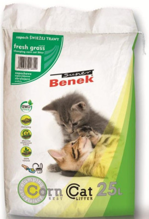 SUPER BENEK Corn Cat Zapachowy - Świeża Trawa 25L