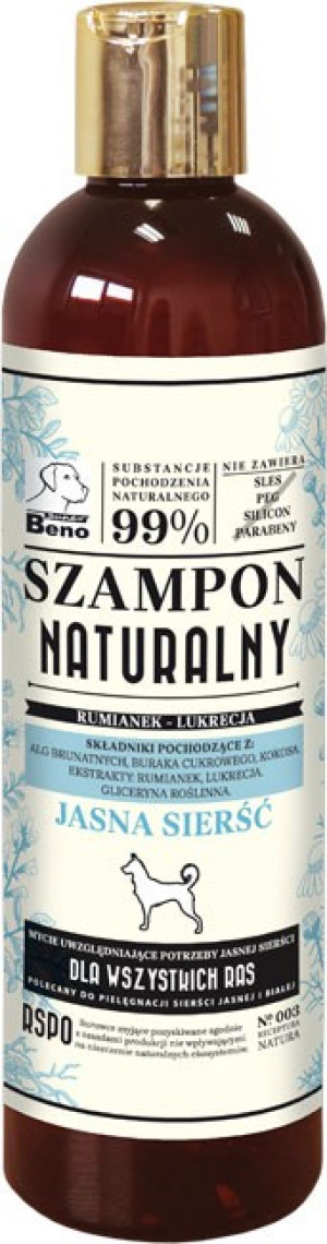 SUPER BENO Naturalny szampon - jasna sierść 300ml