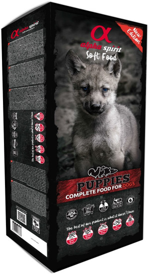 ALPHA SPIRIT Puppies - Miękka karma dla szczeniąt (tacka) 9kg (45x 200g)