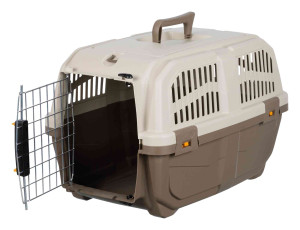 TRIXIE Transporter Skudo 2 (XS–S: 35 × 36 × 55 cm) - szarobrązowo/piaskowy