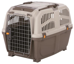 TRIXIE Transporter Skudo 4 (S - M: 51 x 48 x 68 cm) - szarobrazowy/piaskowy