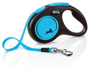 FLEXI Smycz automatyczna New Neon S taśma 5 m do 15kg - Niebieska