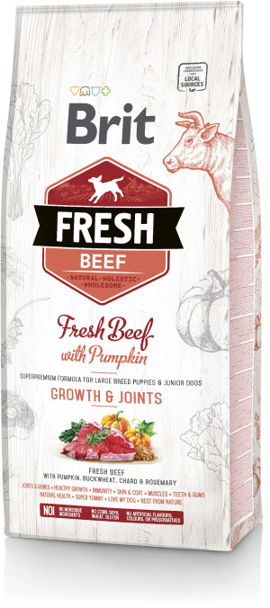BRIT FRESH Beef & Pumpkin Puppy Large Growth & Joints 2,5 kg