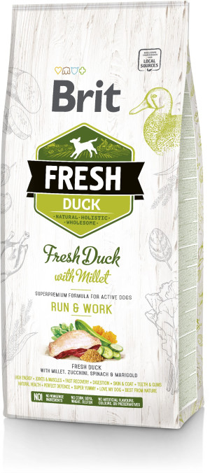BRIT FRESH Duck & Millet Adult Run & Work 2,5 kg