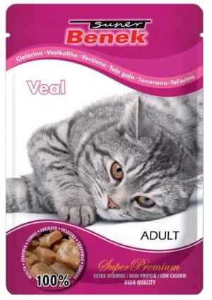 SUPER BENEK Cat Cielęcina w sosie - saszetka 24x 100g