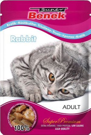 SUPER BENEK Cat Królik w sosie - saszetka 24x 100g