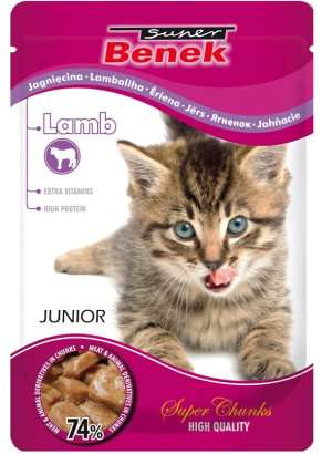 SUPER BENEK Cat Junior Jagnięcina w sosie - saszetka 100g