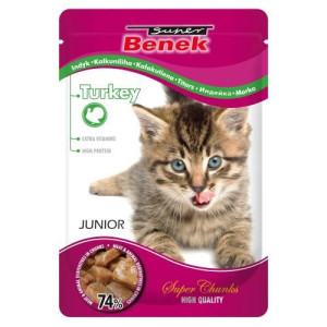 SUPER BENEK Cat Junior Indyk w sosie - saszetka 100g