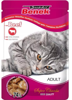 SUPER BENEK Cat Wołowina w sosie - saszteka 100g