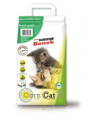 SUPER BENEK Corn Cat Zapachowy - Świeża Trawa 7L