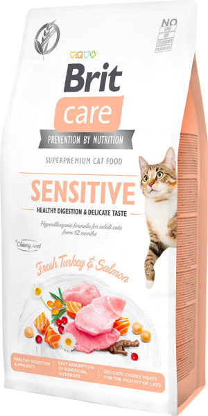 BRIT CARE CAT Grain-Free Sensitive Healthy Digestion and Delicate Taste 400g