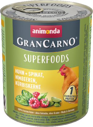 ANIMONDA GranCarno Superfoods Kurczak, szpinak, maliny, pestki dyni 800g 800g
