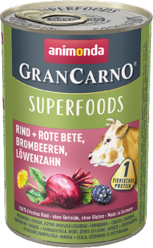 ANIMONDA GranCarno Superfoods Wołowina, burak, jeżyny, mniszek lekarski 400g 400g