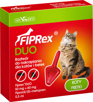 FIPREX DUO Krople - kot i fretka (1 pipeta x 0,5 ml)