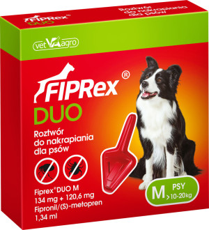 FIPREX DUO Krople M (10 - 20 kg) (1 pipeta x  1,34 ml)