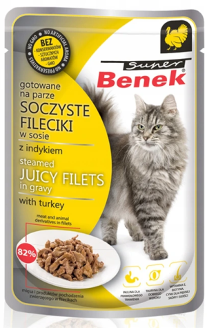 SUPER BENEK Soczyste fileciki w sosie z indykiem 85g