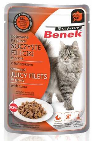 SUPER BENEK Cat Soczyste fileciki w sosie z tuńczykiem 85g