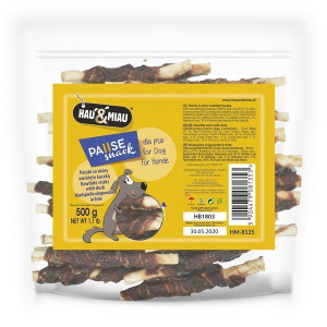 HAU MIAU Patyki ze skóry z kaczką 500g