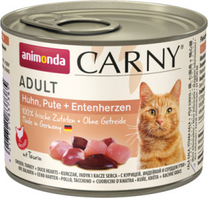 ANIMONDA Carny Adult - Kurczak, Indyk i kacze serca 200g 6x 200g