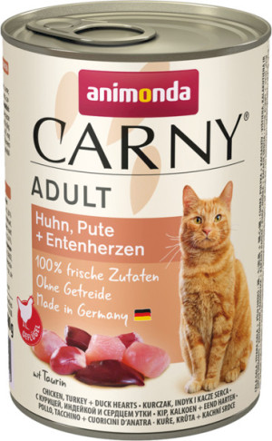 ANIMONDA Carny Adult - Kurczak, Indyk i kacze serca 400g 6x 400g