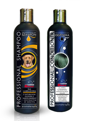 Zestaw dla Labradora o ciemnej sierści: Szampon i Odżywka SUPER BENO PROFESSIONAL