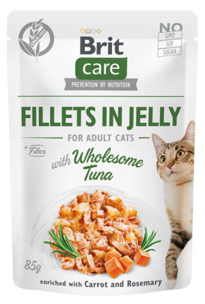 BRIT CARE CAT Fillets in jelly Wholesome Tuna 85g (saszetka)