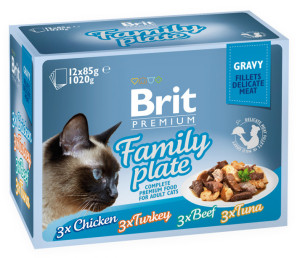 BRIT PREMIUM CAT Family Plate Box Gravy saszetki w sosie (12x 85g)