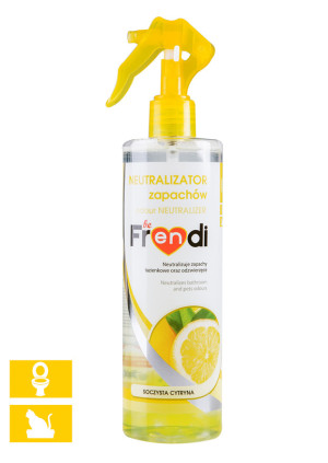 BE FRENDI Spray Neutralizator Zapachów Łazienkowych i Odzwierzęcych - Soczysta Cytryna 400 ml