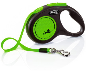FLEXI Smycz automatyczna New Neon S taśma 5 m do 15kg - Zielona