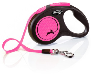 FLEXI Smycz automatyczna New Neon S taśma 5 m do 15kg - Różowa