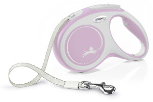 FLEXI Smycz automatyczna New Comfort M taśma 5 m do 25kg - Różowa