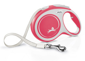 FLEXI Smycz automatyczna New Comfort L taśma 8 m do 50kg - Czerwona