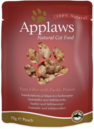 APPLAWS Cat Filet z tuńczyka z krewetkami (saszetka) 70g