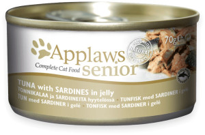 APPLAWS Cat Senior Tuńczyk z sardynkami w galaretce 24x 70g